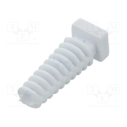 10 pcs x FIX&FASTEN - FIX-3.0X23-WH - Strain relief, Øhole: 3mm, elastomer, white, L: 23mm