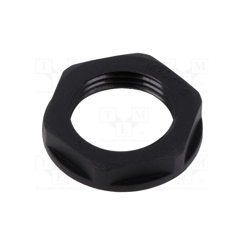 10 pcs x TE Connectivity - EP-LN-M20-BL-A - Nut, M20, polyamide, 26mm, black, Thread: metric, Pitch: 1.5