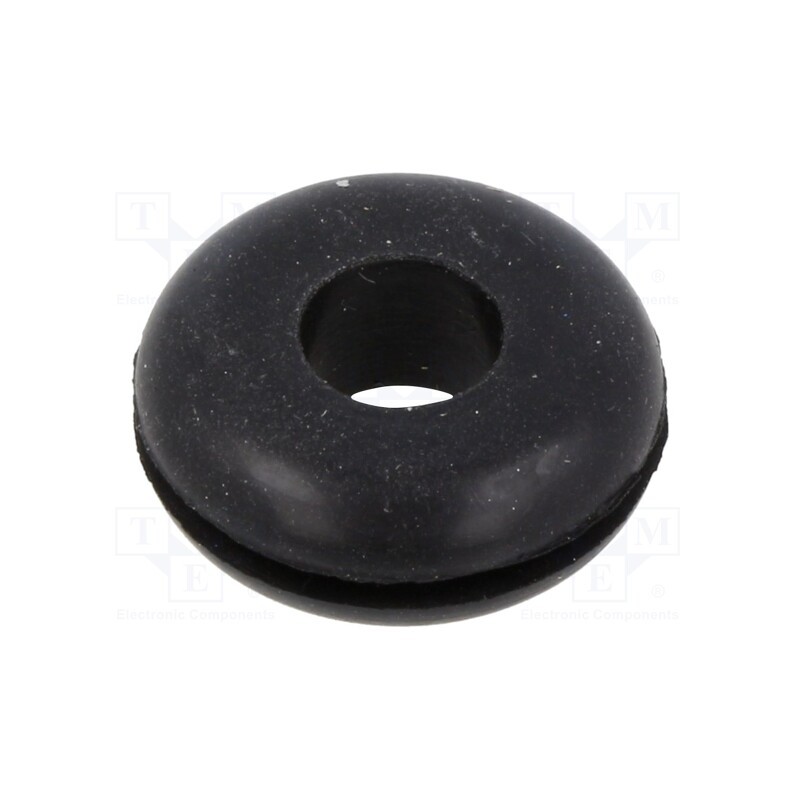 10 pcs x KEYSTONE - 741 - Grommet, Ømount.hole: 14.27mm, Øhole: 7.92mm, rubber, black