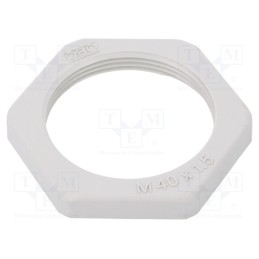 10 pcs x OBO BETTERMANN - 116 M40 LGR PA - Nut, M40, polyamide, Thk: 7mm, Spanner: 50mm, light grey, Pitch: 1.5