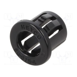 10 pcs x KEYSTONE - 8472 - Grommet, Ømount.hole: 9.5mm, Øhole: 6.35mm, polyamide, black