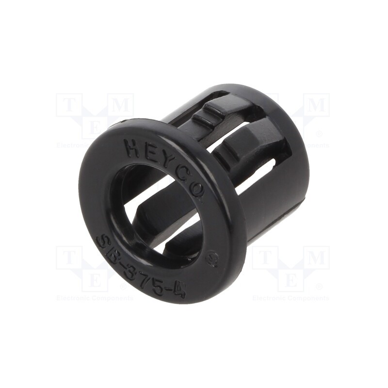 10 pcs x KEYSTONE - 8472 - Grommet, Ømount.hole: 9.5mm, Øhole: 6.35mm, polyamide, black