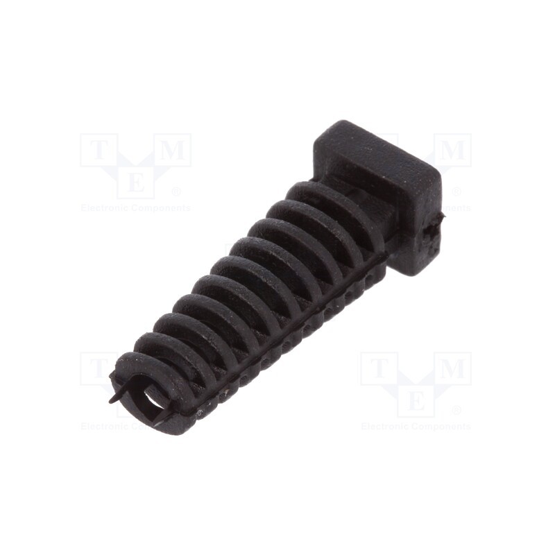 10 pcs x FIX&FASTEN - FIX-3.5X25-PRO - Strain relief, Øhole: 3.5mm, elastomer, black, L: 25mm