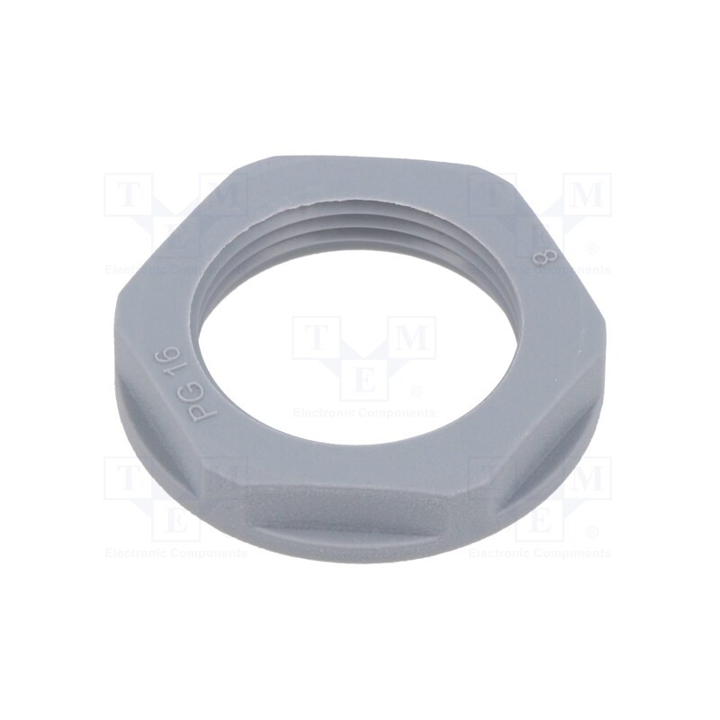 10 pcs x TE Connectivity - EP-LN-PG16-GR-A - Nut, PG16, polyamide, 30mm, grey, Thread: PG, Entrelec