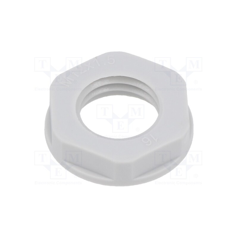 10 pcs x TE Connectivity - EP-LN-M12-LGR-A - Nut, M12, polyamide, 18mm, light grey, Thread: metric, Pitch: 1.5