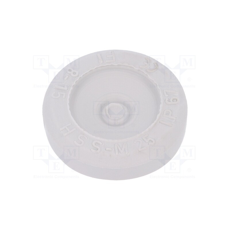 10 pcs x HT HI TECH POLYMERS - HSS-M25-TPE - Grommet, Ømount.hole: 25mm, elastomer thermoplastic TPE, grey