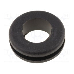 10 pcs x ESSENTRA - 15075 - Grommet, Ømount.hole: 11mm, Øhole: 8mm, rubber, black, -40÷135°C