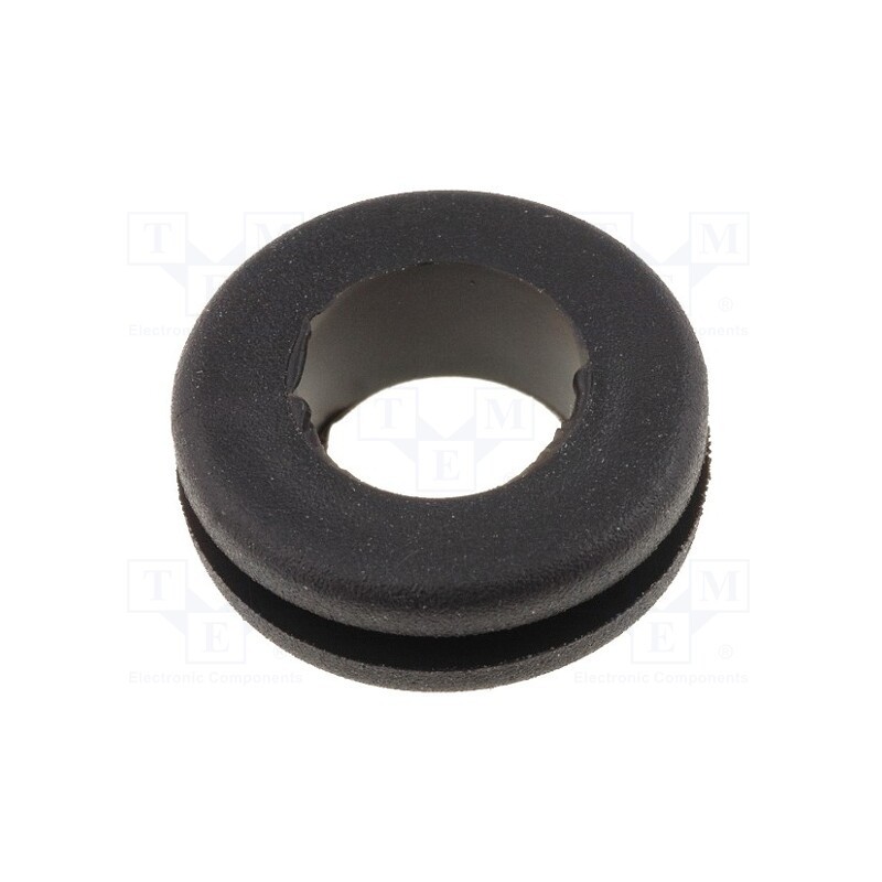 10 pcs x ESSENTRA - 15075 - Grommet, Ømount.hole: 11mm, Øhole: 8mm, rubber, black, -40÷135°C