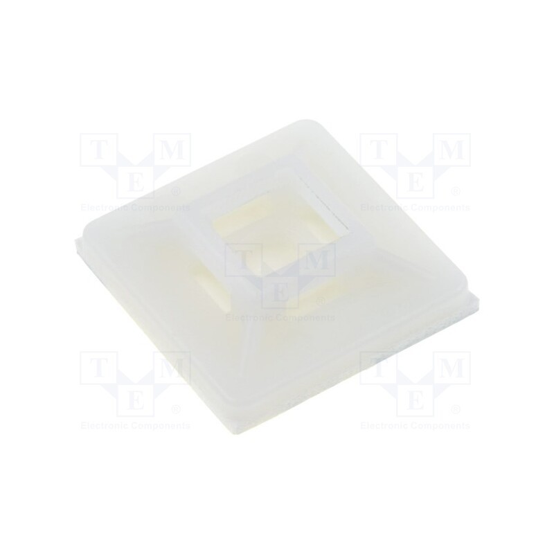 10 pcs x FIX&FASTEN - FIX-CM-19L - Holder, screw,self-adhesive, polyamide, UL94V-2, natural, B: 5mm