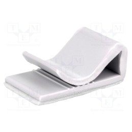 10 pcs x FIX&FASTEN - FIX-FCC-15 - Self-adhesive cable holder, PVC, light grey, Cable P-clips