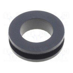 10 pcs x FIX&FASTEN - FIX-GR-40 - Grommet, Ømount.hole: 17.5mm, Øhole: 14mm, rubber, black