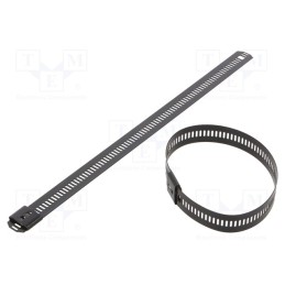 10 pcs x RAYCHEM RPG - LC124-200 - Cable tie, L: 200mm, W: 12mm, stainless steel AISI 304, 1112N