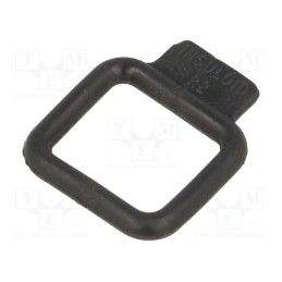 10 pcs x HELLERMANNTYTON - 201-20020 - Elasticated loop, PVC, black, W: 23.8mm, L: 22mm, Cable P-clips