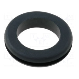 10 pcs x FIX&FASTEN - FIX-GR-5 - Grommet, Ømount.hole: 17.5mm, Øhole: 14.2mm, rubber, black