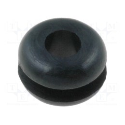 10 pcs x FIX&FASTEN - FIX-GR-11 - Grommet, Ømount.hole: 4.8mm, Øhole: 3.2mm, rubber, black