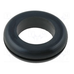 10 pcs x FIX&FASTEN - FIX-GR-7 - Grommet, Ømount.hole: 25.2mm, Øhole: 18.5mm, rubber, black