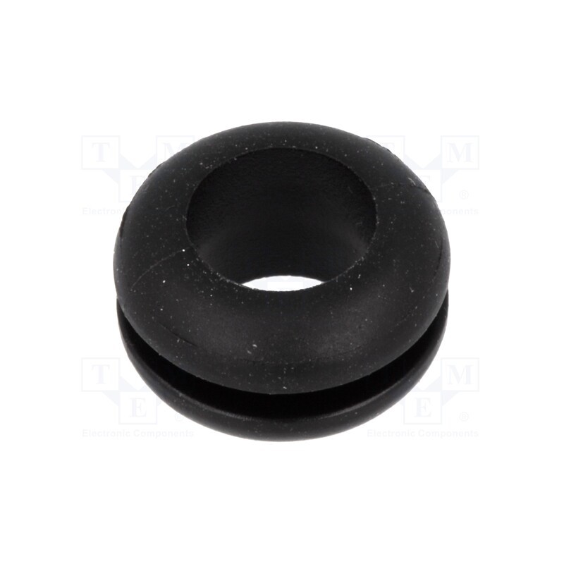 10 pcs x HELLERMANNTYTON - 633-02080 - Grommet, Ømount.hole: 9.5mm, Øhole: 8mm, PVC, black, -30÷60°C