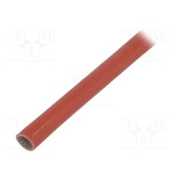 10 m x FAVIER - SCS4KV 6.0 RB 10 - Insulating tube, fiberglass, brick red, -60÷250°C, Øint: 6mm