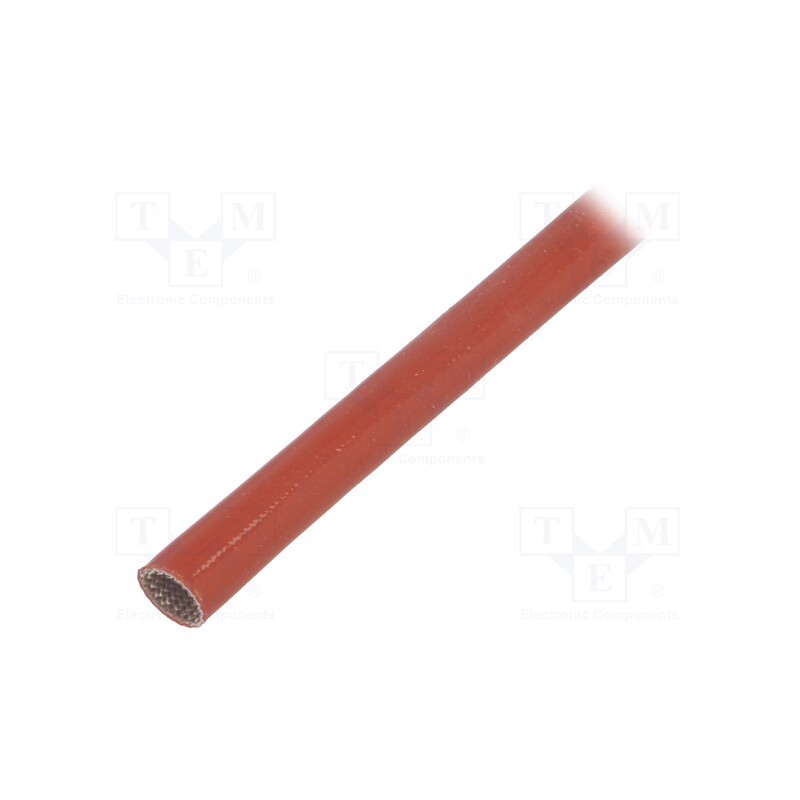 10 m x FAVIER - SCS4KV 6.0 RB 10 - Insulating tube, fiberglass, brick red, -60÷250°C, Øint: 6mm