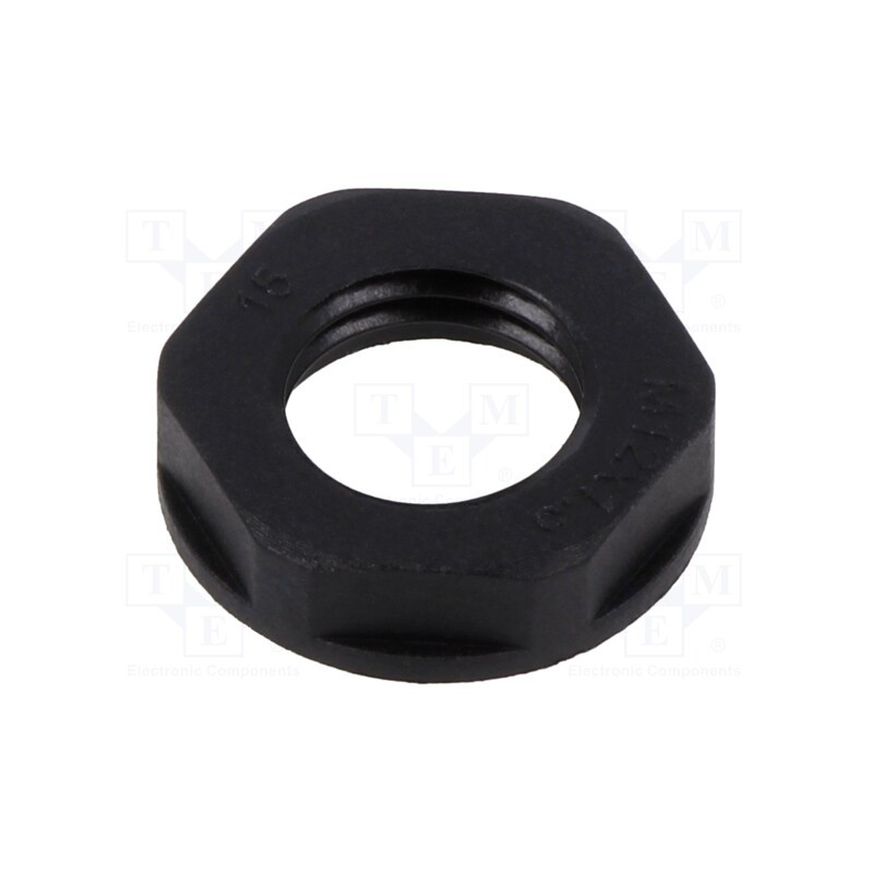 10 pcs x TE Connectivity - EP-LN-M12-BL-A - Nut, M12, polyamide, 18mm, black, Thread: metric, Pitch: 1.5