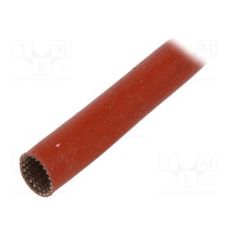 10 m x FAVIER - SCS4KV 8.0 RB 10 - Insulating tube, fiberglass, brick red, -60÷250°C, Øint: 8mm