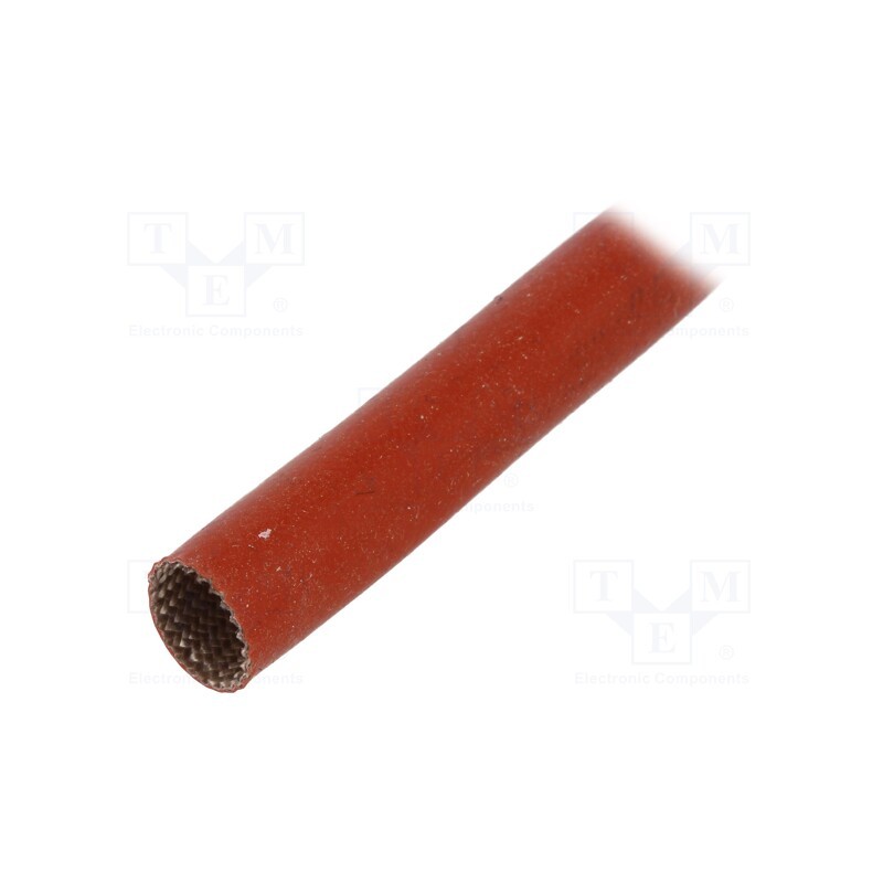 10 m x FAVIER - SCS4KV 8.0 RB 10 - Insulating tube, fiberglass, brick red, -60÷250°C, Øint: 8mm