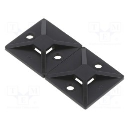 10 pcs x HELLERMANNTYTON - 151-28412 - Holder, screw,self-adhesive, black, cable ties