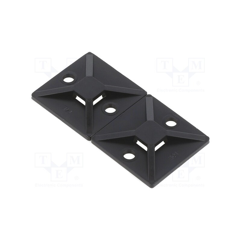 10 pcs x HELLERMANNTYTON - 151-28412 - Holder, screw,self-adhesive, black, cable ties
