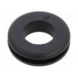 10 pcs x KEYSTONE - 749 - Grommet, Ømount.hole: 19.05mm, Øhole: 12.7mm, rubber