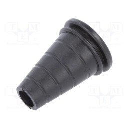 10 pcs x ESSENTRA - 12312 - Strain relief, PVC, black, Panel thick: max.1.6mm, Øcable: 8÷17mm
