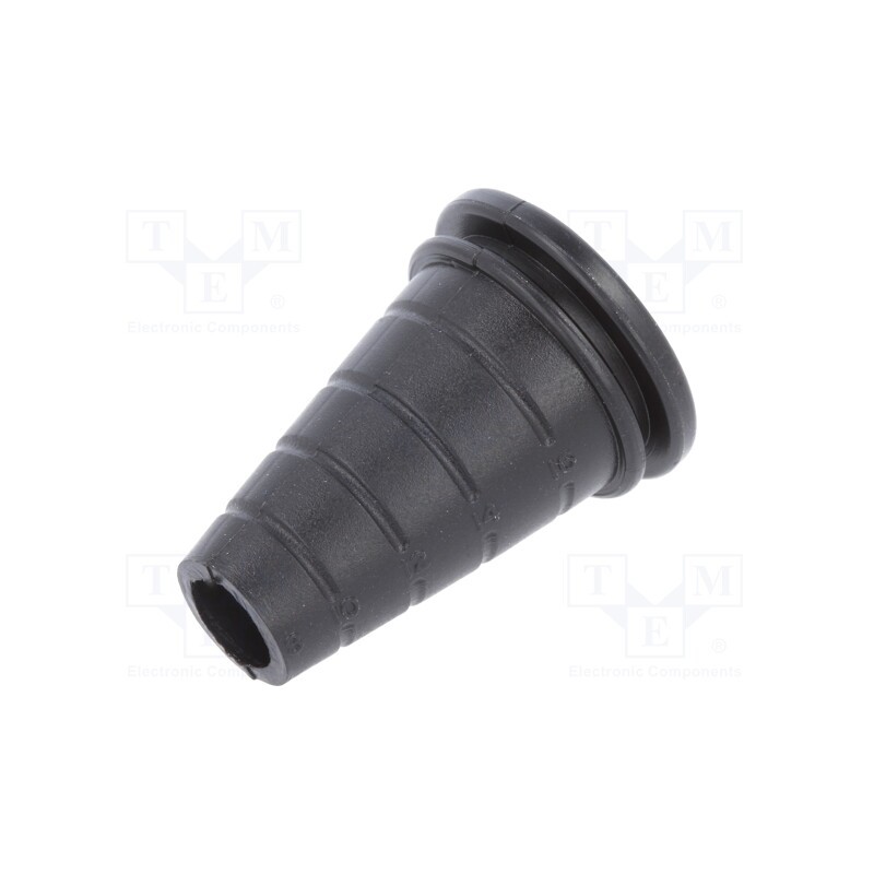 10 pcs x ESSENTRA - 12312 - Strain relief, PVC, black, Panel thick: max.1.6mm, Øcable: 8÷17mm