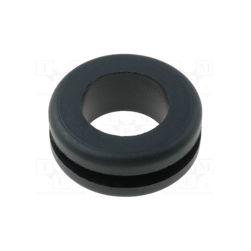 10 pcs x FIX&FASTEN - FIX-GR-50 - Grommet, Ømount.hole: 12mm, Øhole: 10mm, rubber, black