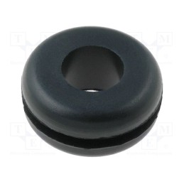 10 pcs x FIX&FASTEN - FIX-GR-3 - Grommet, Ømount.hole: 9.5mm, Øhole: 6.3mm, rubber, black