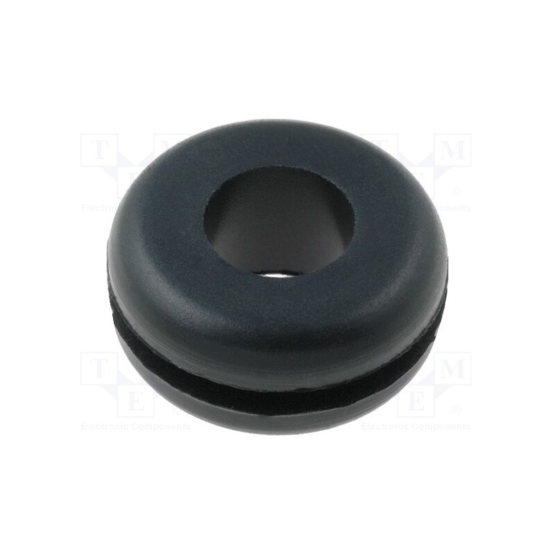 10 pcs x FIX&FASTEN - FIX-GR-3 - Grommet, Ømount.hole: 9.5mm, Øhole: 6.3mm, rubber, black