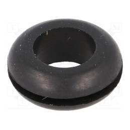 10 pcs x FIX&FASTEN - FIX-GR-4 - Grommet, Ømount.hole: 12.7mm, Øhole: 9.5mm, rubber, black