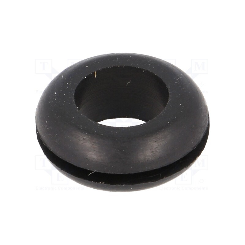 10 pcs x FIX&FASTEN - FIX-GR-4 - Grommet, Ømount.hole: 12.7mm, Øhole: 9.5mm, rubber, black