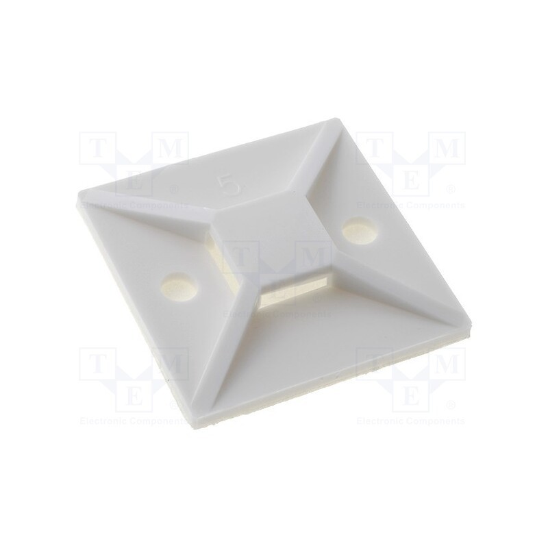 10 pcs x HELLERMANNTYTON - 151-28529 - Holder, self-adhesive, polyamide, UL94V-2, white, FH: 4.7mm