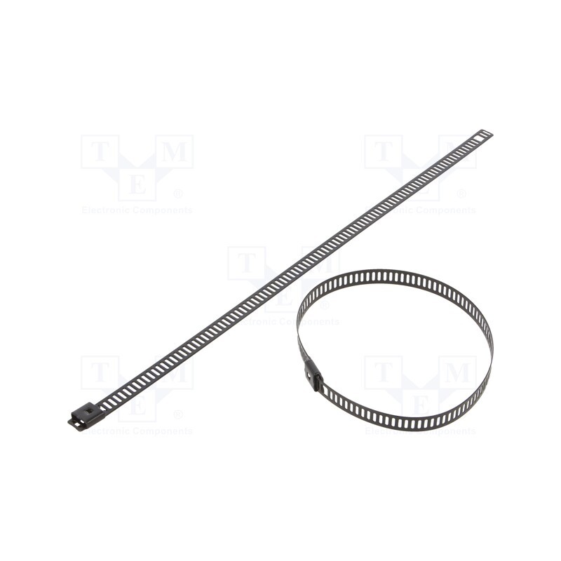 10 pcs x RAYCHEM RPG - LC74-225 - Cable tie, L: 225mm, W: 7mm, stainless steel AISI 304, 445N, black