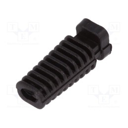 10 pcs x FIX&FASTEN - FIX-5.0X2.5X25-PRO - Strain relief, elastomer, black, Panel thick: max.3.4mm, L: 25mm