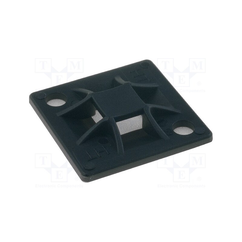 10 pcs x HELLERMANNTYTON - 151-10914 - Holder, screw,self-adhesive, polyamide, black, Tie width: 4mm