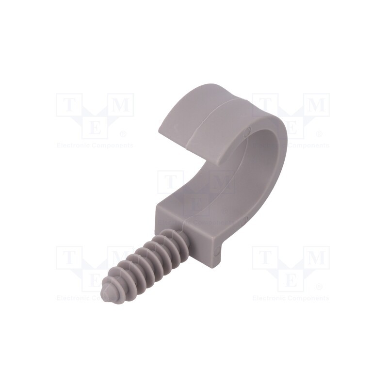 10 pcs x PAWBOL - H.7330 -AS - Holder, ØBundle : 28mm, grey, Ømount.hole: 8mm, RING 28, Sockets: 1