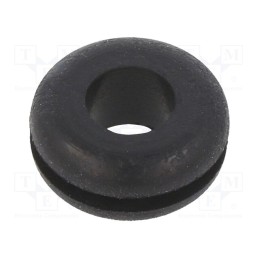 10 pcs x KEYSTONE - 739 - Grommet, Ømount.hole: 9.53mm, Øhole: 6.35mm, rubber, black