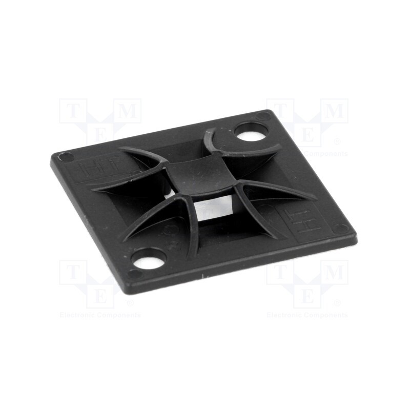 10 pcs x HELLERMANNTYTON - 151-10915 - Holder, screw,self-adhesive, polyamide, black, Tie width: 5.1mm