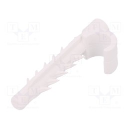 10 pcs x PAWBOL - H.7200 - Holder, white, Ømount.hole: 8mm, L: 36mm, on round cable