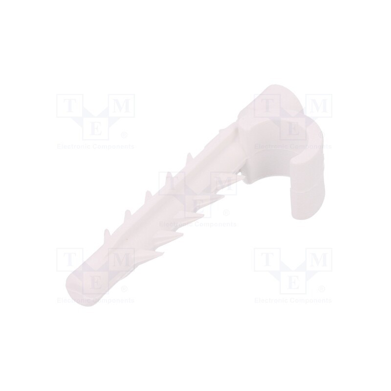 10 pcs x PAWBOL - H.7200 - Holder, white, Ømount.hole: 8mm, L: 36mm, on round cable