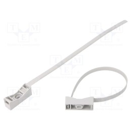 10 pcs x BM GROUP - BMTPZFF40/63 - Cable strap clip, polyamide, Application: for braids, light grey