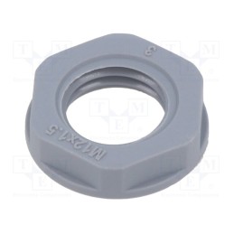 10 pcs x TE Connectivity - EP-LN-M12-GR-A - Nut, M12, polyamide, 18mm, grey, Thread: metric, Pitch: 1.5, Entrelec