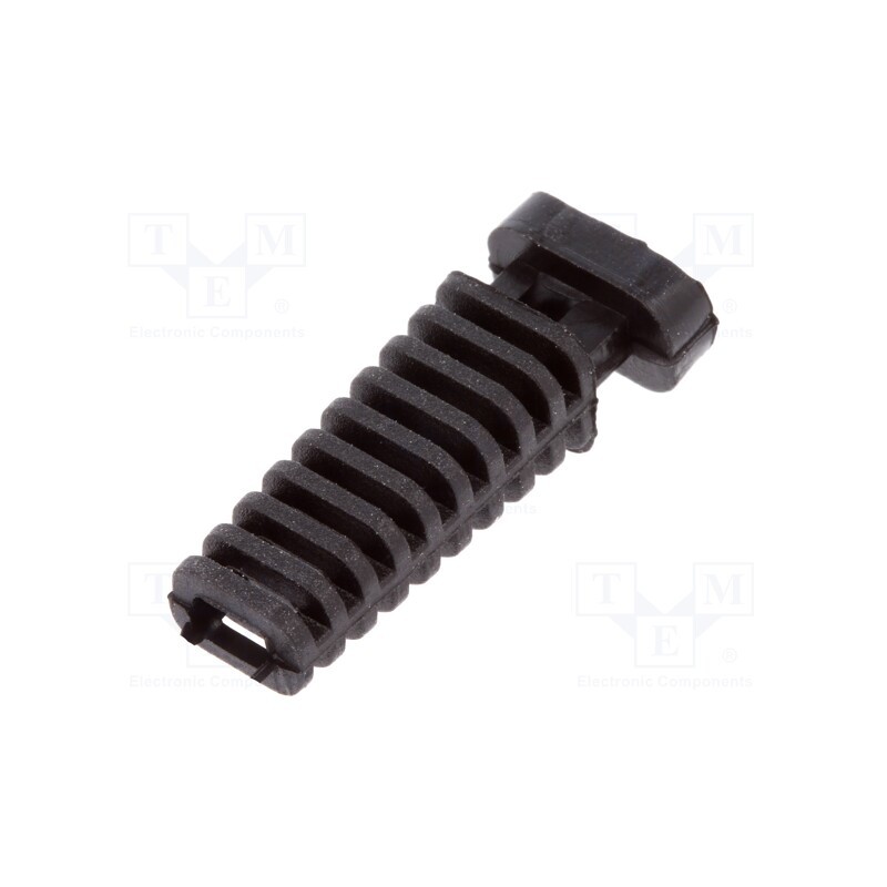 10 pcs x FIX&FASTEN - FIX-4.5X2.3X25-PRO - Strain relief, elastomer, black, Panel thick: max.3.9mm, L: 25mm