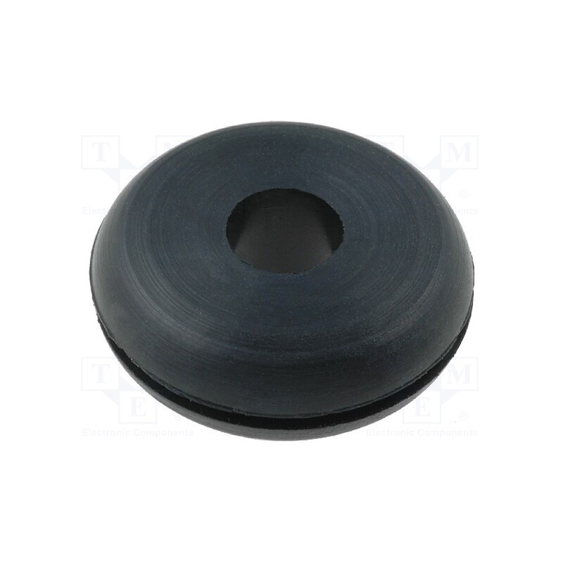 10 pcs x FIX&FASTEN - FIX-GR-8 - Grommet, Ømount.hole: 14mm, Øhole: 6mm, rubber, black
