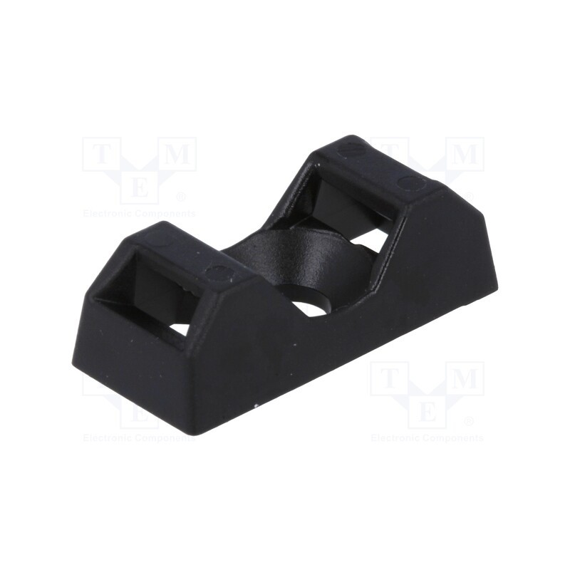 10 pcs x HELLERMANNTYTON - 151-10930 - Holder, screw, UL94V-2, black, Tie width: 5mm, Ht: 6.7mm, L: 21mm